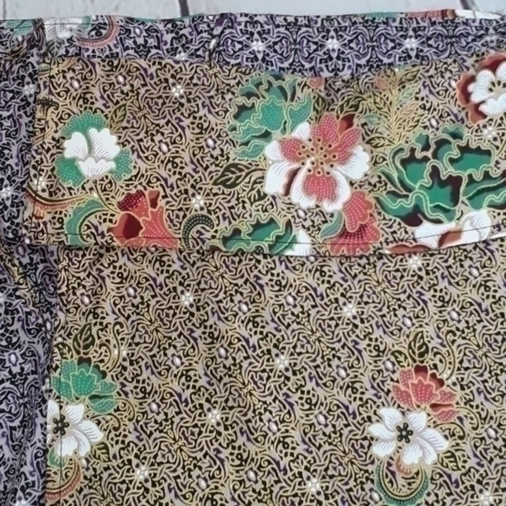 UEC Gold & Black wrap Asian print skirt one size fits